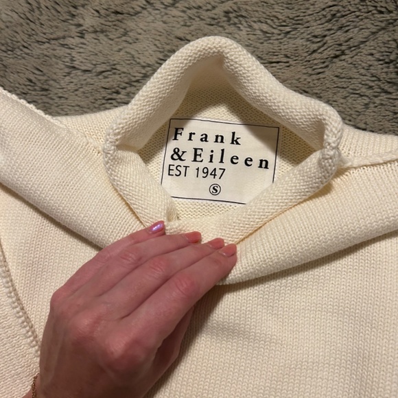 Frank & Eileen Monterey Rolled Funnel Neck Sweater in Cream - Picture 5 of 6
